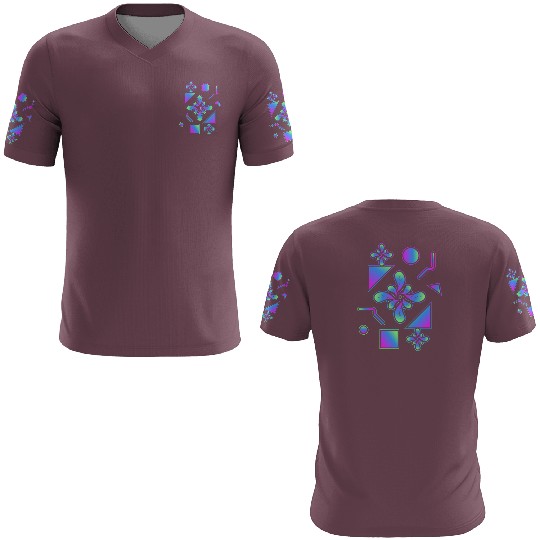 Neon Abstract Flower and Geometric Motifs 3D T Shirts