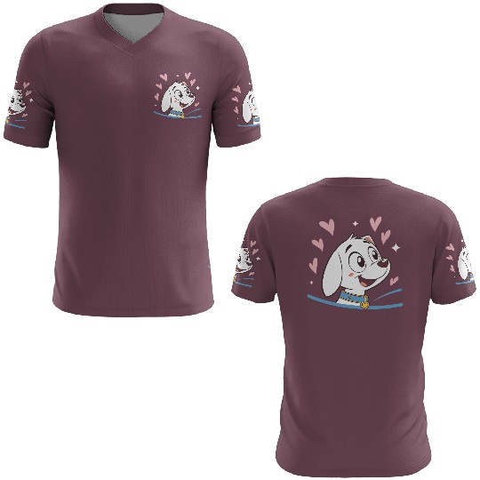 Cartoon Puppy with Hearts and Stars 3D T Shirts