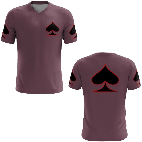Outlined Spades card shape 3D T Shirts