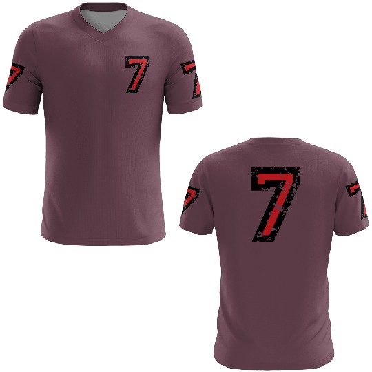 Number 7 (Distressed Red) 3D T Shirts