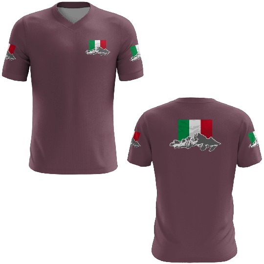 Italy - Flag & Mountains 3D T Shirts