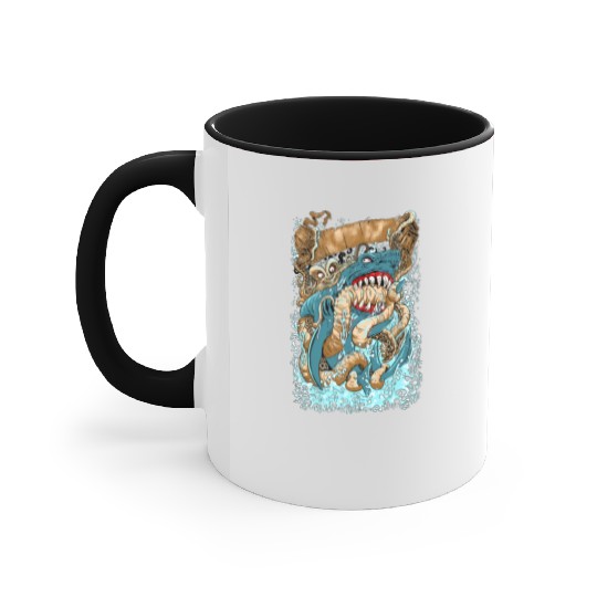 OCTOPUS v SHARK Accent Mugs