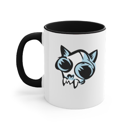 cat skull Accent Mugs
