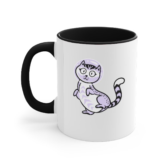 Space cat Accent Mugs