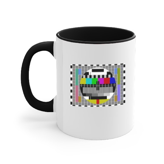 TV Video Test Pattern Screen Accent Mugs