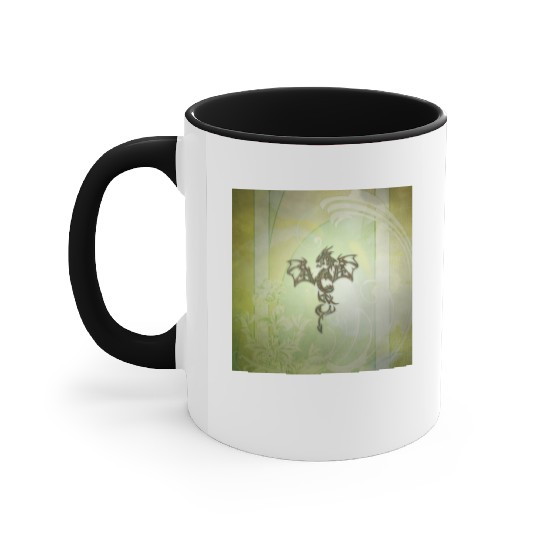 Awesome chinese dragon green colors Accent Mugs