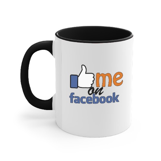 like me on facebook Accent Mugs