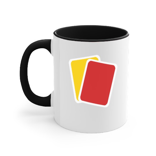 Red yellow card Accent Mugs