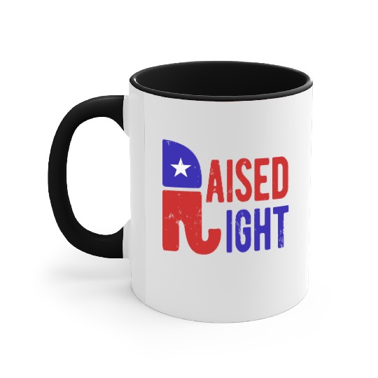 Raised Right Proud Republican Elephant Logo Usa Accent Mugs