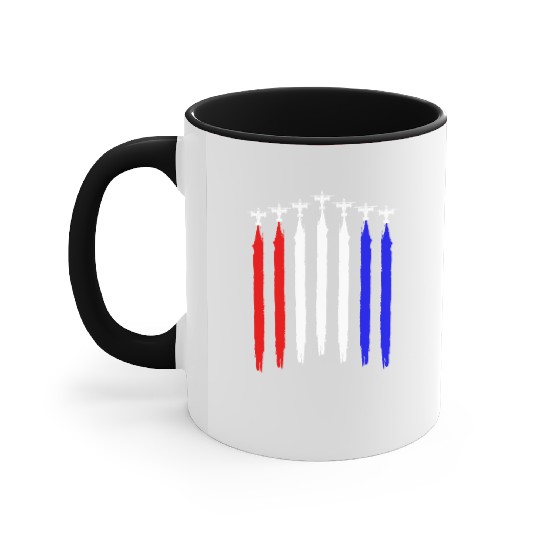 V-22 Osprey Helicopter Red White Blue Contrails Accent Mugs