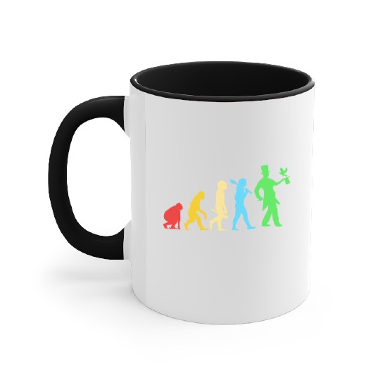 Retro Magic Lovers Magician Evolution Accent Mugs