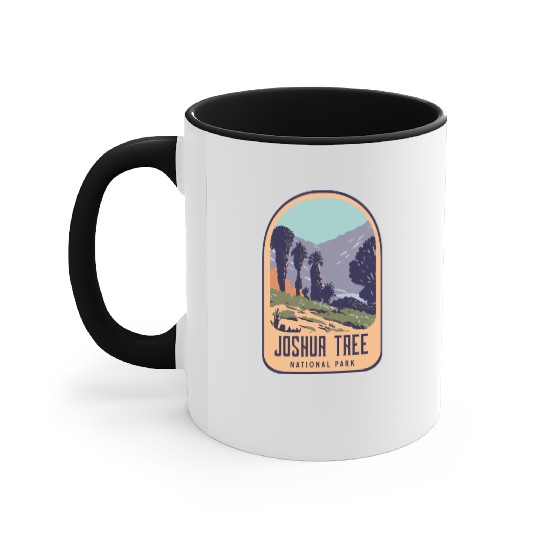 Joshua tree national park retro design Accent Mugs
