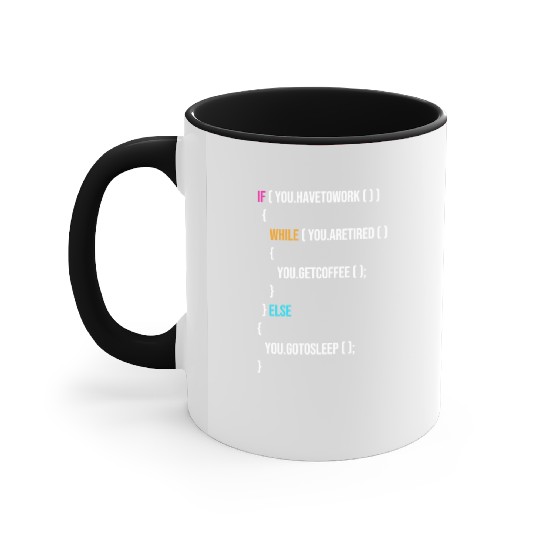 Funny Programmer Codes Coffee And Sleep Accent Mugs