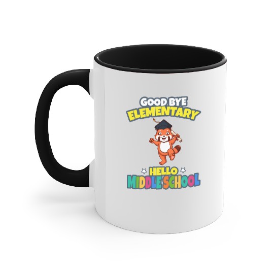Good Bye Elementary Hello Middle School Graduation Accent Mugs