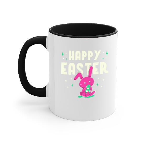 Happy Easter Egg Bunny Sayings Accent Mugs