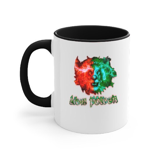 fire lion Accent Mugs
