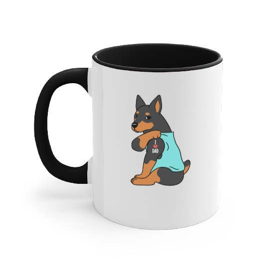 I Love Dad Miniature Pinscher Accent Mugs