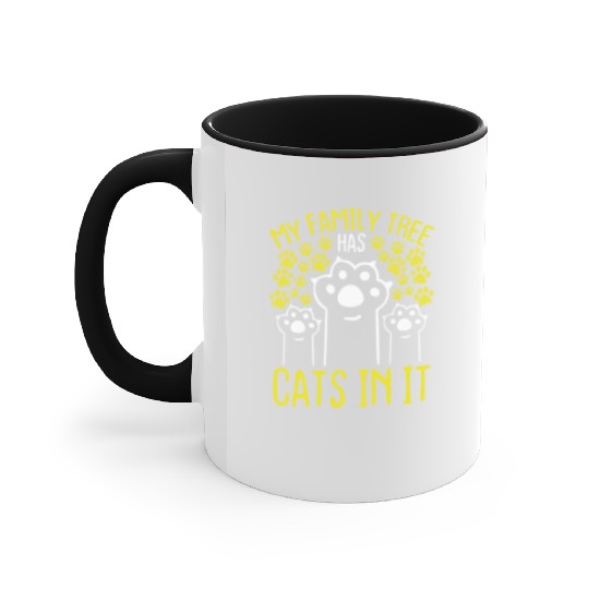 Cat Owner Family Tree has a Cat in it Funny Accent Mugs