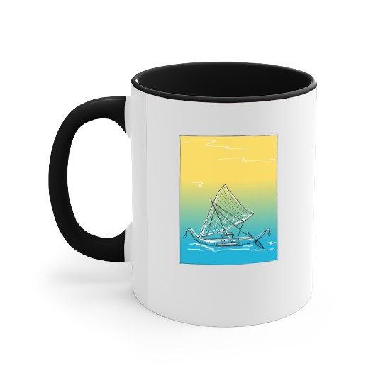 sailing canoe Accent Mugs