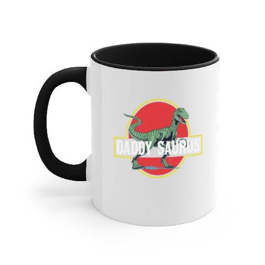 Daddysaurus Papasaurus Accent Mugs