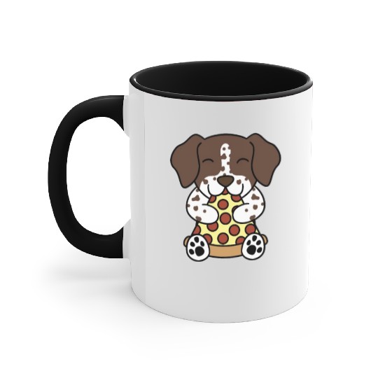 German Shorthaired Pointer Pizza Lover Accent Mugs