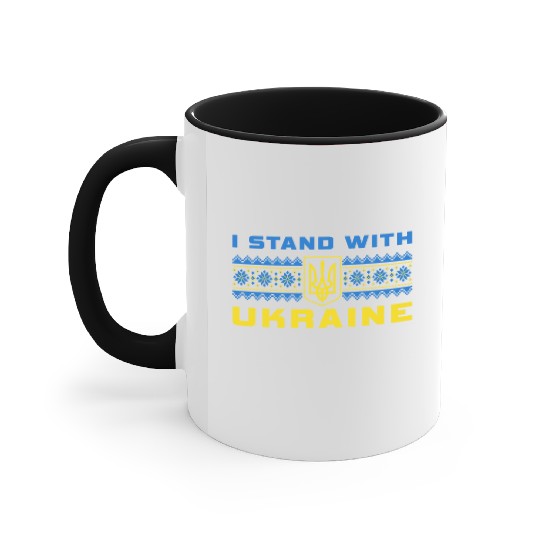 I STAND WITH UKRAINE BLUE-YELLOW Accent Mugs