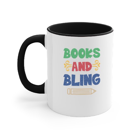 Books And Bling Accent Mugs