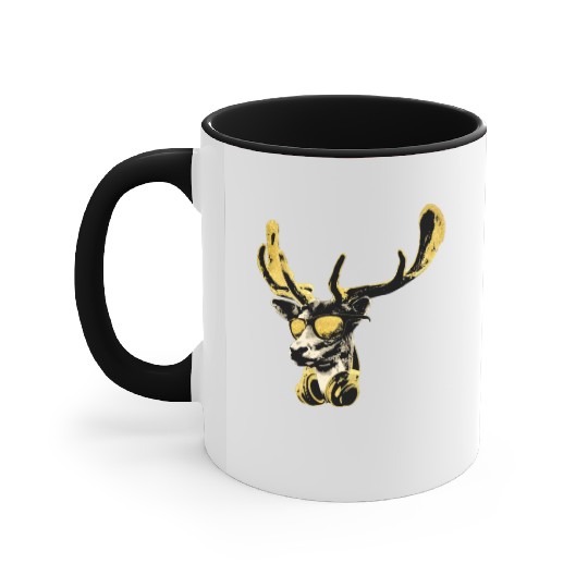 Deer DJ Bling Cool Funny Music Animal With Accent Mugs