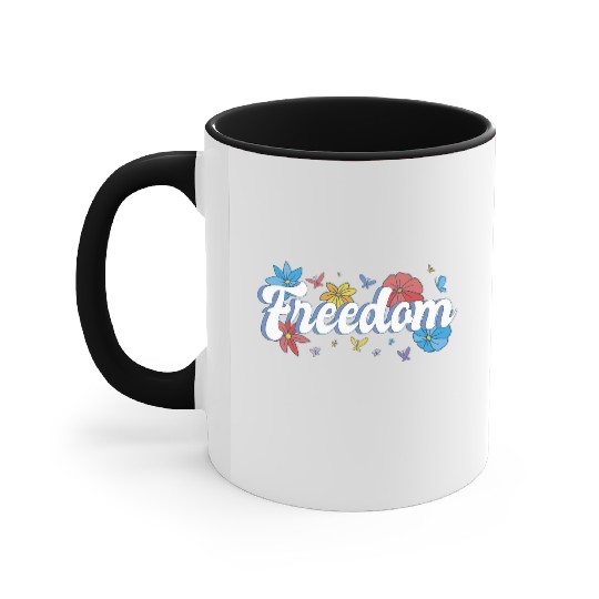 Freedom flowers butterflies liberty design Accent Mugs