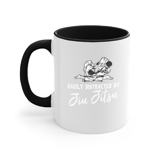 Easily Distracted By Jiu Jitsu Brazilian JiuJitsu Accent Mugs