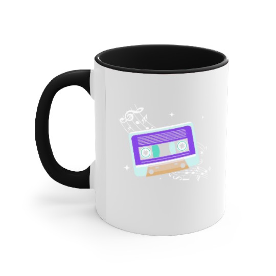 Old School Cassette Mixtape Music Lover Accent Mugs