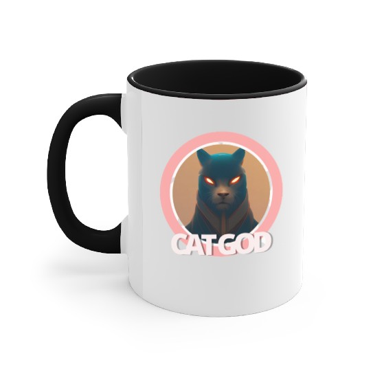 Samurai Cat God Accent Mugs