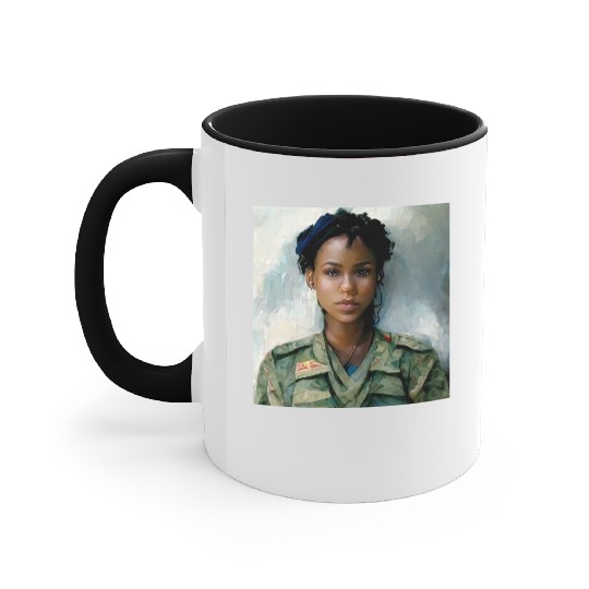 Beautiful US army combat medic painting Accent Mugs
