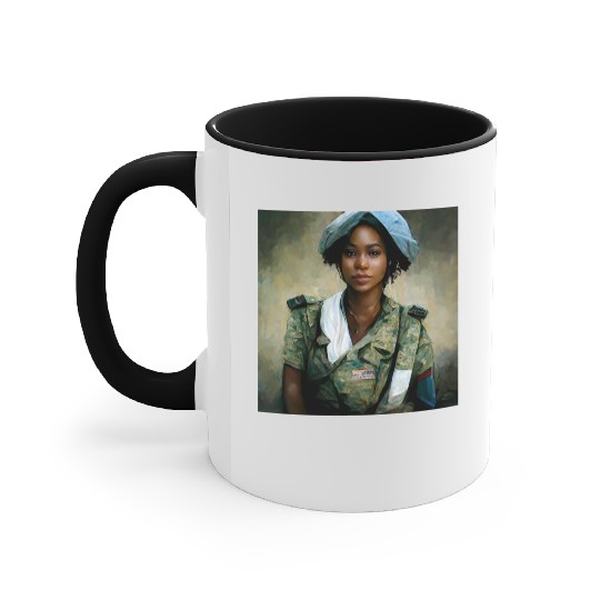 Beautiful US army combat medic painting Accent Mugs