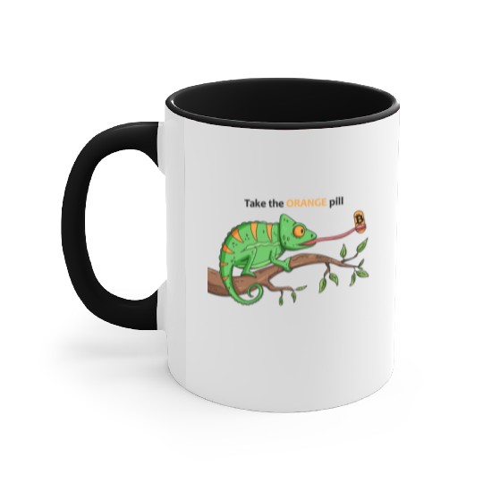 Bitcoin Chameleon BTC logo Crypto lover Hodl Accent Mugs