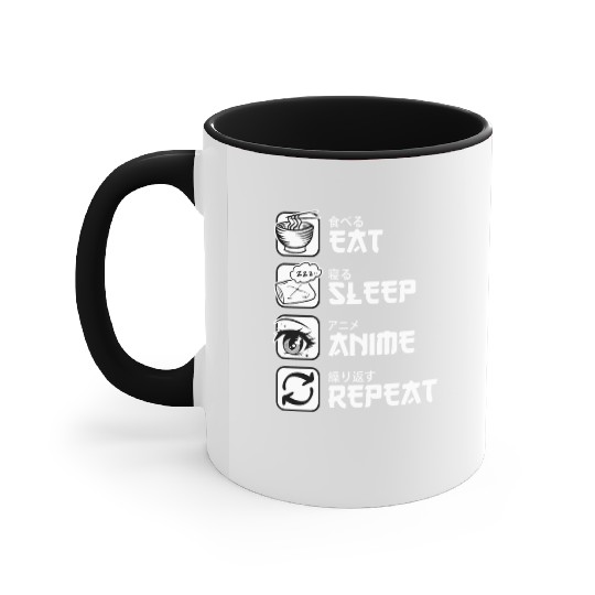 Eat Sleep Anime Repeat Japan Manga Accent Mugs