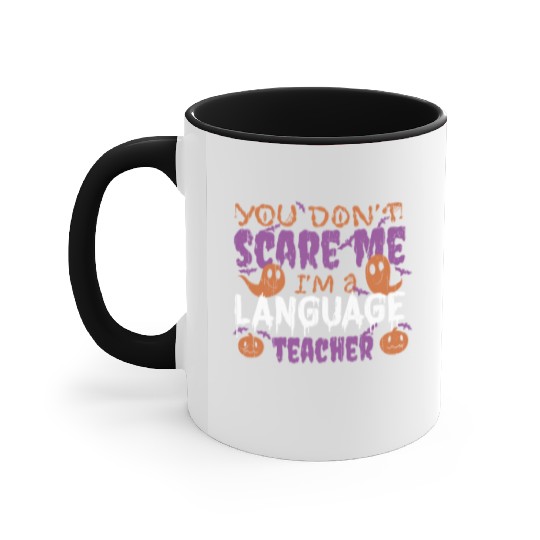 Ghost Pumpkin Language Teacher Halloween Accent Mugs