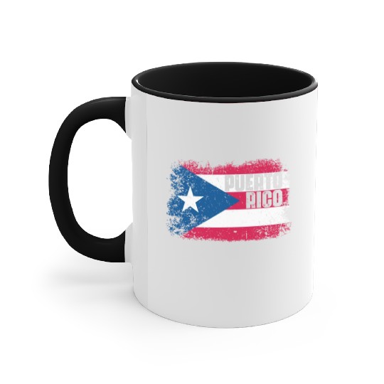 Puerto Rico Flag Accent Mugs