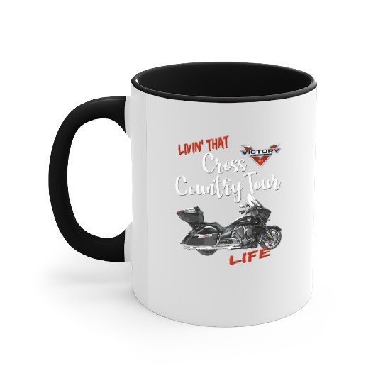 Livin That Cross Country Tour Life Motorcycle T Sh Accent Mugs