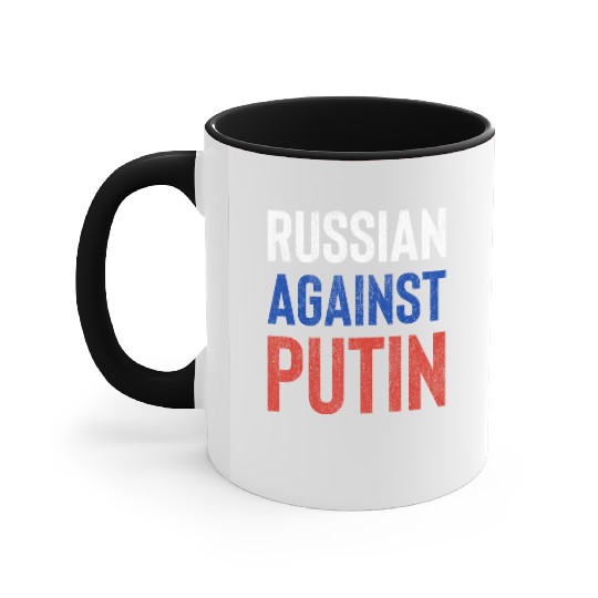 Russian against Putin russia flag grunge Accent Mugs
