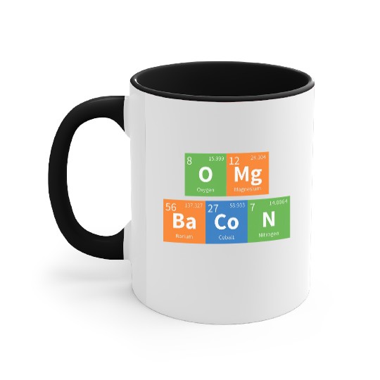 OMG Bacon Science Periodic Table Accent Mugs