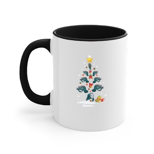 Dolphin Christmas Tree Dolphin Xmas Funny Gift Accent Mugs