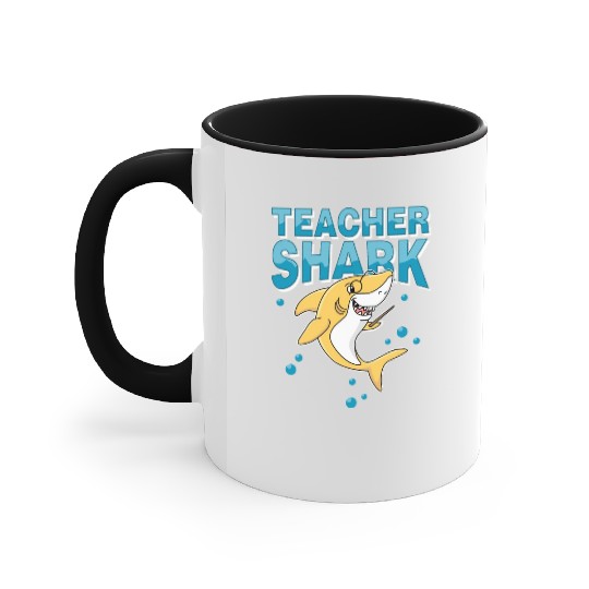 Teacher shark .. school student lessons enrollment Accent Mugs