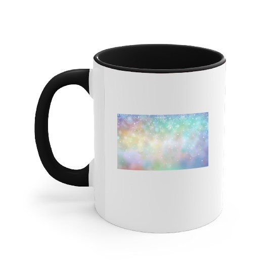 Colorful Bokeh Christmas Snowflakes Accent Mugs