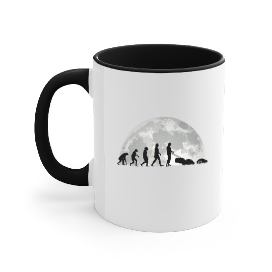 Robotic Lawnmower Evolution Moon Accent Mugs