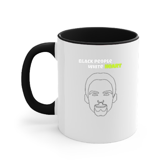 black people white heart Accent Mugs