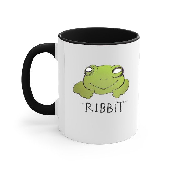 Froggy Fog "Ribbit" Funny Frog Accent Mugs smiling rep