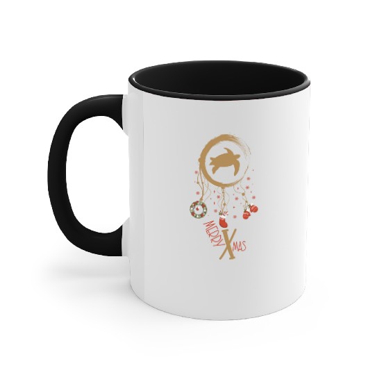 Winter dreamcatcher Christmas Sea turtle Accent Mugs