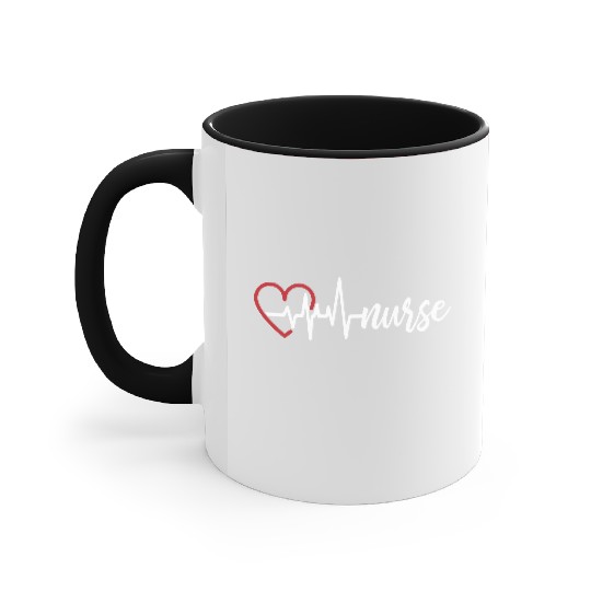 Heart Beat Nurse Accent Mugs