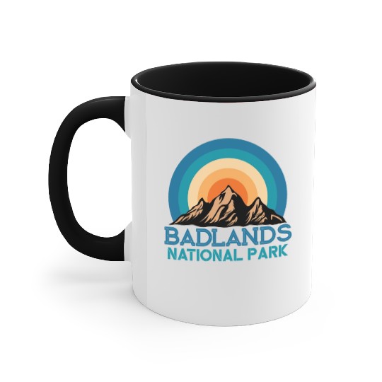 Cool Vintage Retro Badlands National Park Mountain Accent Mugs